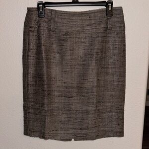 Trina Turk mocha brown 100% raw silk knee length lined skirt size 8.